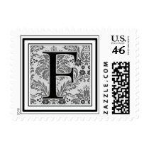 Custom Monogram Initial -Damask Design - F postage by aslentz Custom Monogram Initial -Damask Design - F postage