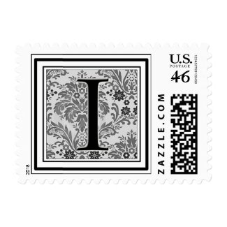 Custom Monogram Initial -Damask Design - I stamp