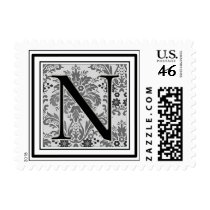 Custom Monogram Initial -Damask Design N stamps
