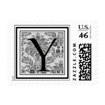 Custom Monogram Initial -Damask Design - Y postage