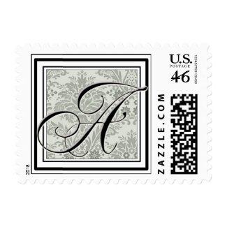 Custom Monogram Initial -Damask Script A stamp