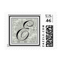 Custom Monogram Initial -Damask Script E postage by aslentz Custom Monogram Initial -Damask Script E postage