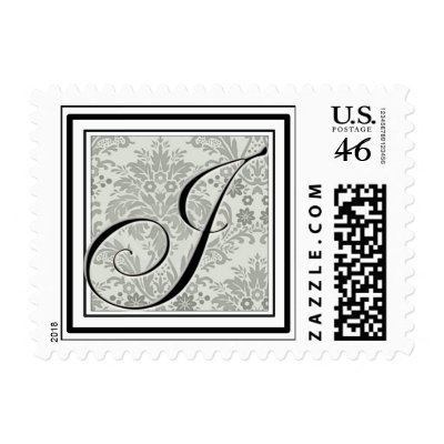Custom Monogram Initial -Damask Script J Stamps