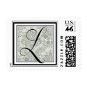 Custom Monogram Initial -Damask Script L stamp