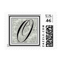 Custom Monogram Initial -Damask Script O postage by aslentz Custom Monogram Initial -Damask Script O postage