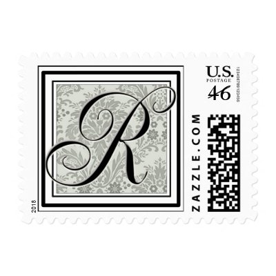 Custom Monogram Initial -Damask Script R Stamps