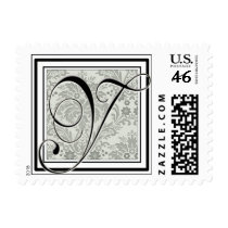 Custom Monogram Initial -Damask Script Y postage by aslentz Custom Monogram Initial -Damask Script Y postage