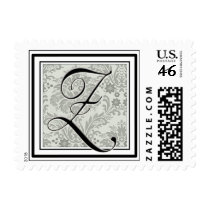 Custom Monogram Initial -Damask Script Z postage by aslentz Custom Monogram Initial -Damask Script Z postage