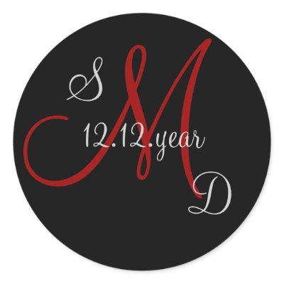 Custom Monogram label Round Stickers