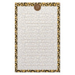 Custom Monogram Leopard Print Lined Stationery