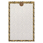 Custom Monogram Leopard Print Unlined Stationery