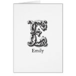 Custom Monogram Letter E in Black Card