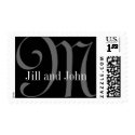 Custom Monogram M Bride Groom Names Postage postage by monogramgallery Custom Monogram M Bride Groom Names Postage postage