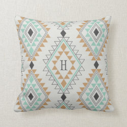 Custom Monogram Navajo Diamonds Throw Pillows