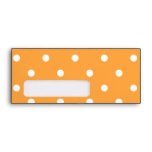 Custom Monogram. Orange and White Polka Dot. Envelopes