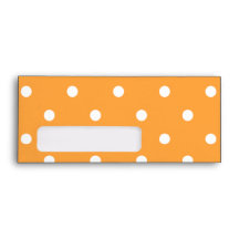Custom Monogram. Orange and White Polka Dot. Envelopes