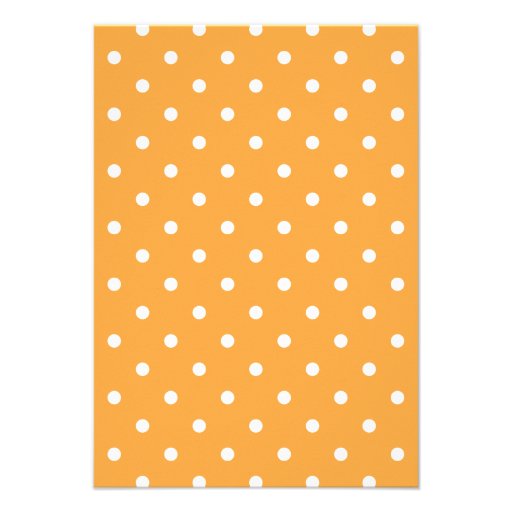 Custom Monogram. Orange and White Polka Dot. Invites