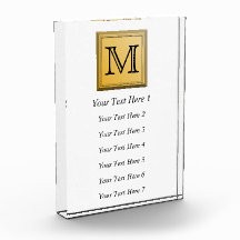 Custom Monogram Picture, nonmetallic gold colors. Awards