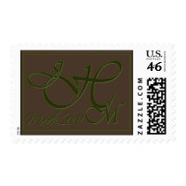 Custom monogram postage stamps