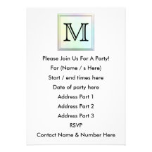 Custom Monogram. Pretty multicolor printed design. Announcement