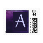 Custom monogram purple blue swirl stamps