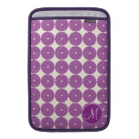 Custom Monogram Purple Circles Disks Buttons Sleeves For MacBook Air