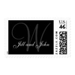 Custom Monogram W & Names Wedding Postage