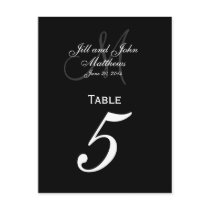 Custom Monogram Wedding Table Number Cards Postcard