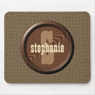 Custom monogram with basket weave pattern mouse pad