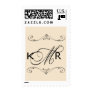 Custom monogram with  tan and black postage stamp