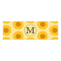 Custom Monogram, with Yellow Sunflowers. Business Card Templates