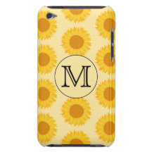 Custom Monogram, with Yellow Sunflowers. iPod Touch Case