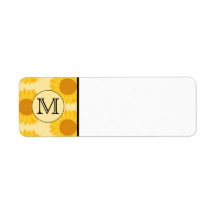 Custom Monogram, with Yellow Sunflowers. Labels