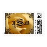 Custom Monogram Yellow Rose Postage