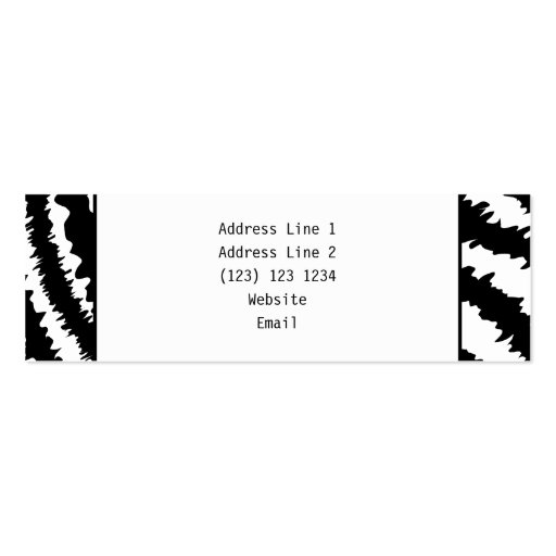 Custom Monogram, Zebra Pattern Animal Print. Business Card Templates (back side)