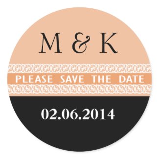 Custom Monograms Save the Date Stickers sticker