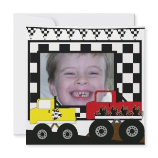 Custom Monster Truck Photo Birthday Invitations invitation