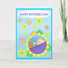 Custom Mother's Day Card - This cute and cuddly Baby announces your special message for Mother's Day.