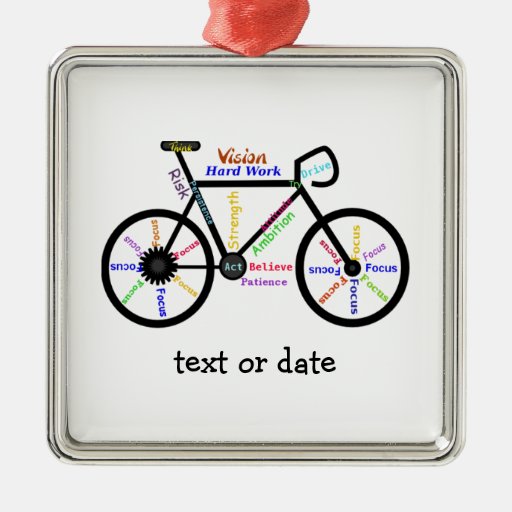Custom Motivational Words for Bike Cycle Fans Christmas Ornament
