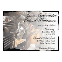 Custom Motorcycle Biker Wedding Invitation
