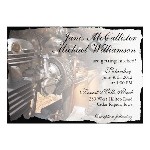 Custom Motorcycle Biker Wedding Invitation