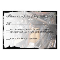 Custom Motorcycle Biker Wedding RSVP card