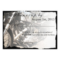 Custom Motorcycle Biker Wedding RSVP card