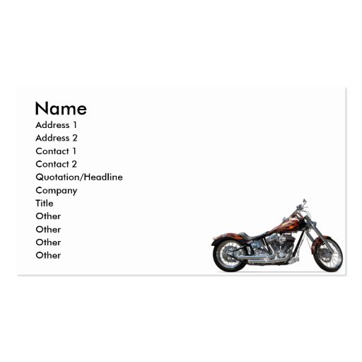 Custom Motorcycle Business Cards (front side)