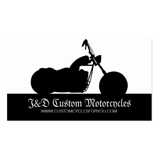 Custom Motorcycles Biker Shop Business Cards (front side)