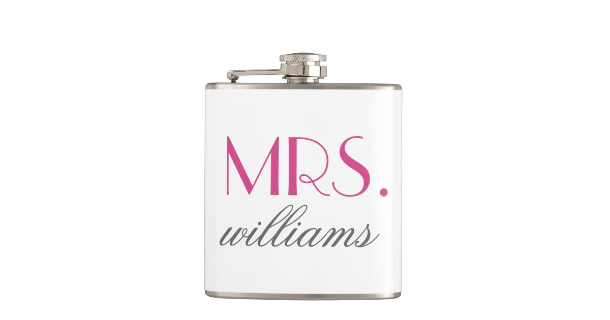 Custom Mrs. Wedding Flask BridetoBe Gifts Zazzle