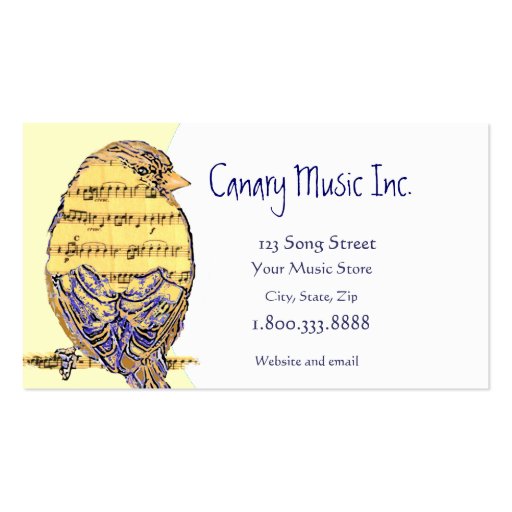 Custom Music & Bird Business Card