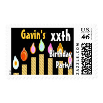 CUSTOM NAME 11th Birthday Party Stamp - GOLD