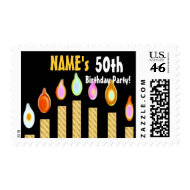 CUSTOM NAME 50th SURPRISE Birthday Party Stamp stamp