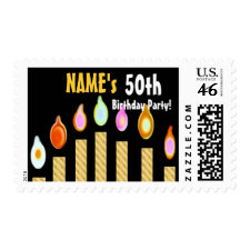 CUSTOM NAME 50th SURPRISE Birthday Party Stamp stamp